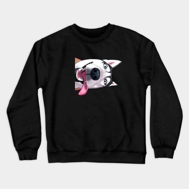 Funny Siberian Husky Face Crewneck Sweatshirt by Toss4Pon